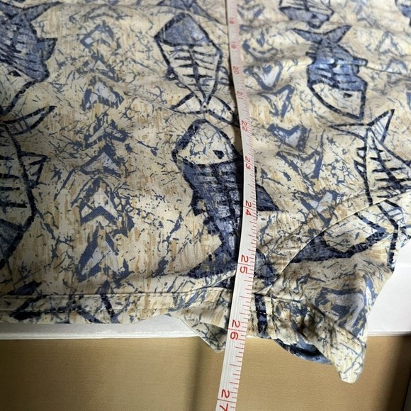VTG Crossings Mens Fish Geometric Print Hawaiian Short Sleeve Button Down Shirt - Picture 12 of 12